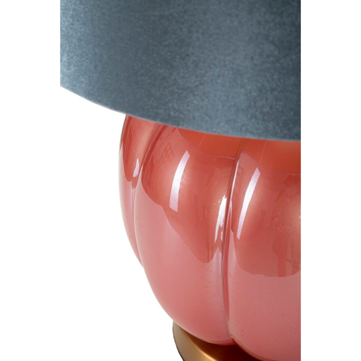 Lampa stołowa Helene Ball, kolor czerwony i niebieski, szkło, żelazo i tkanina, 32,5 x 32,5 x 50 cm, 1 x E27, do salonu i sypialni, Mauro Ferretti