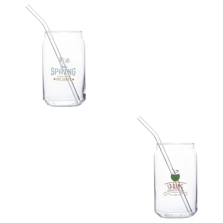 Szklanka szklana do napojów z rurką Summer B kpl. 4 szt.