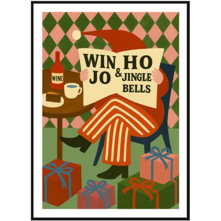 Poster Story, Plakat, Obraz - Świąteczny Elf z Gazetą Jingle Bells, wymiary 60 x 84 cm