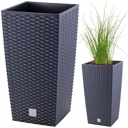 Doniczka Donica Ogrodowa Rattan Wysoka Wkład 42Cm