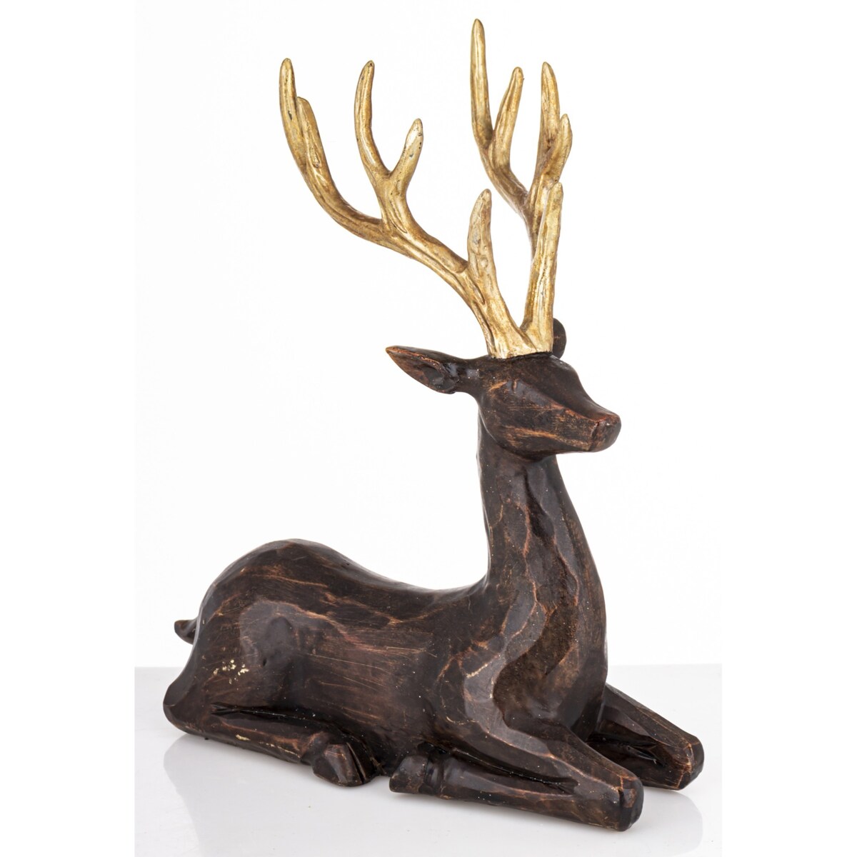 Figurka - leżący jeleń ciemnobrązowy 26x21x11 cm BALLERA