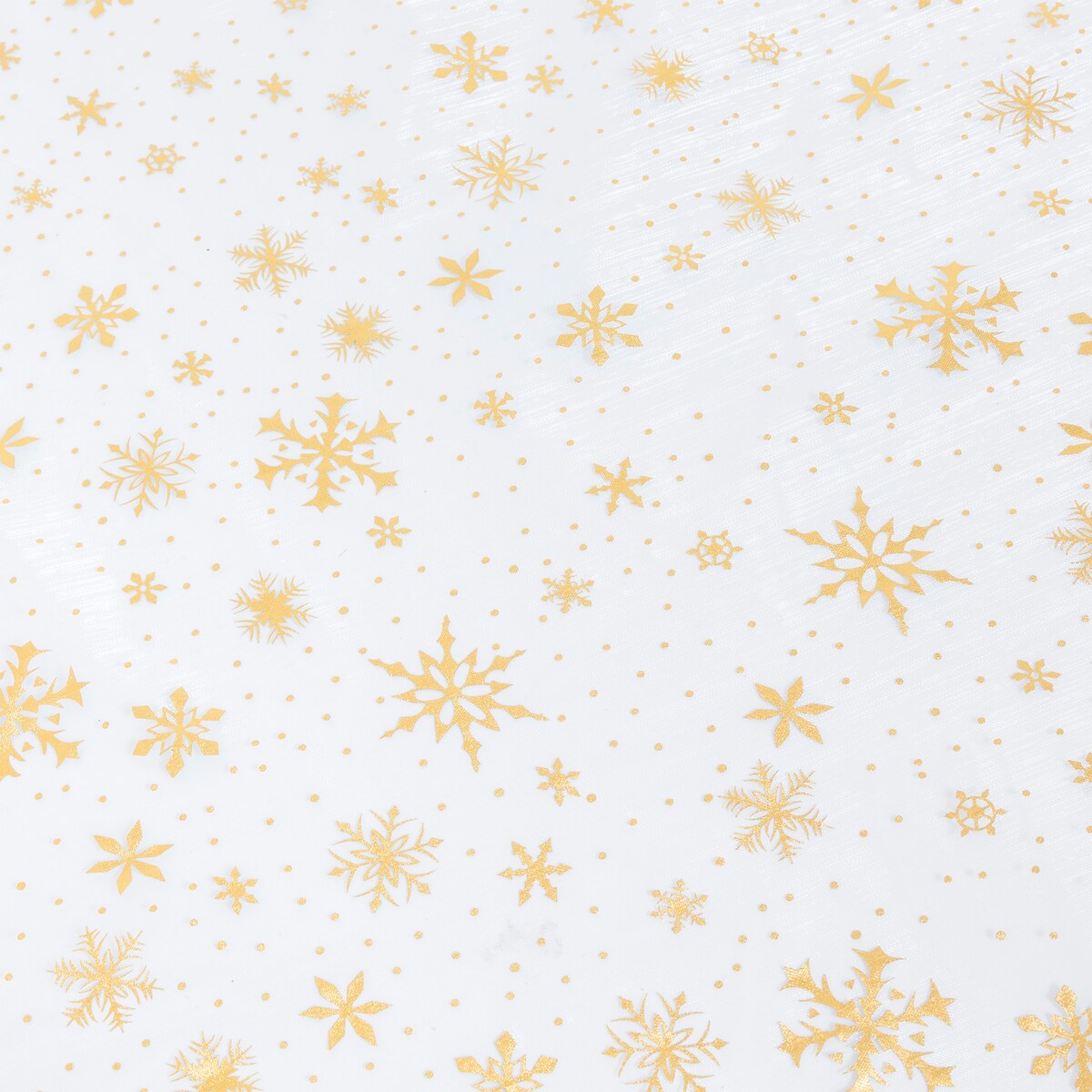 Plamoodporny obrus na stół, z płatkami śniegu