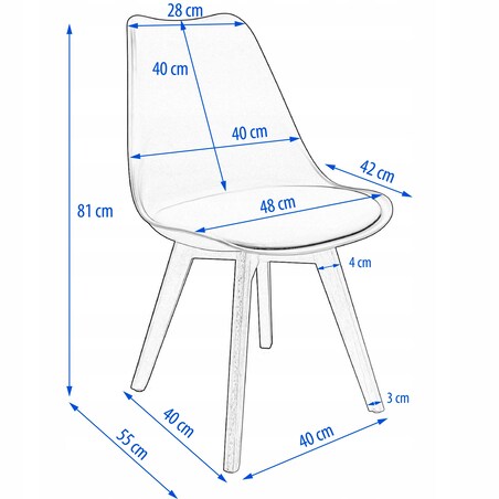 Krzesło skandynawskie OSLO białe wygodne