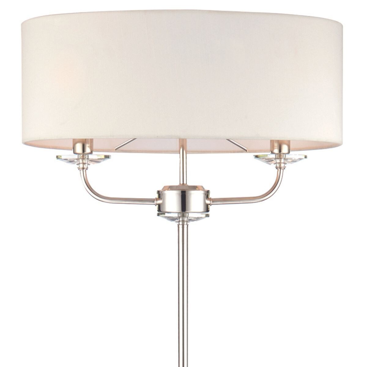 Lampa stojąca Nixon 60803 Endon podwójna owalna klosz ecru nikiel