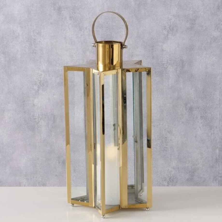Lampion złoty gwiaździsty HOSHIZORA 41,5x22 cm