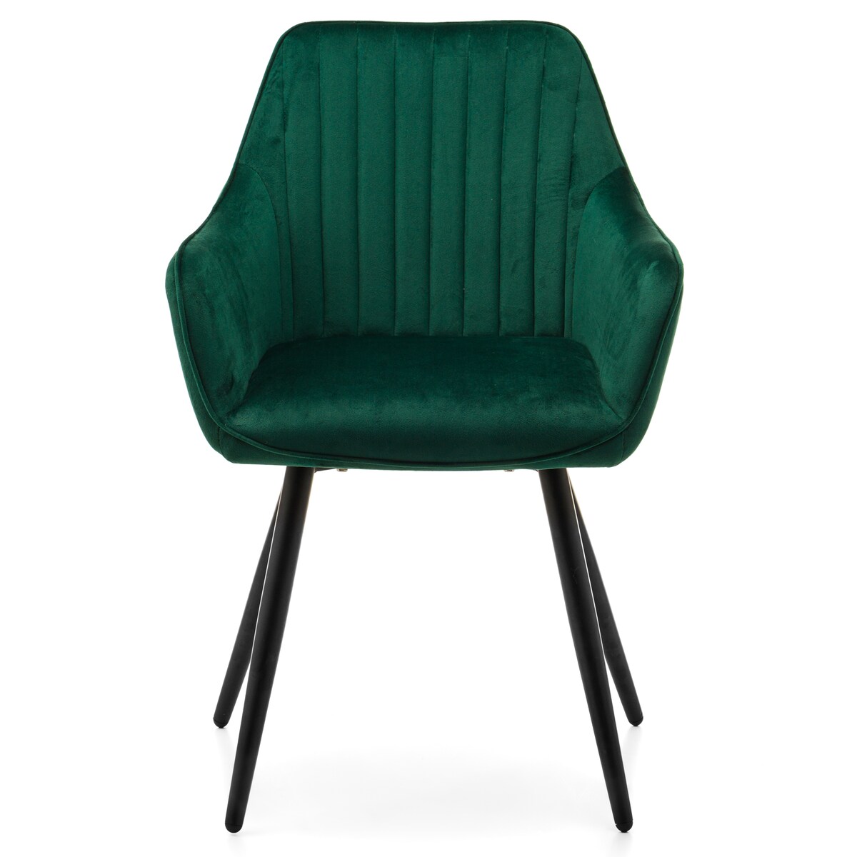 Krzesło tapicerowane pikowane welurowe do salonu jadalni nowoczesne PASSO zielone