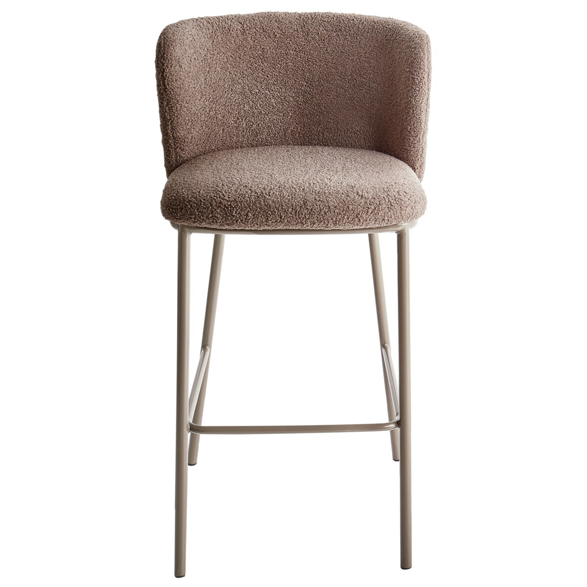 Zestaw 2 krzeseł barowych MINA II Boucle Brązowy