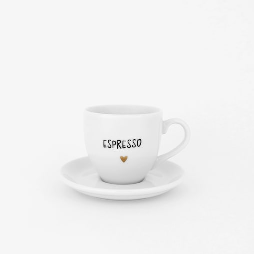 Filiżanka 100 ml espresso ze spodkiem - Espresso ZŁOTE SERCE