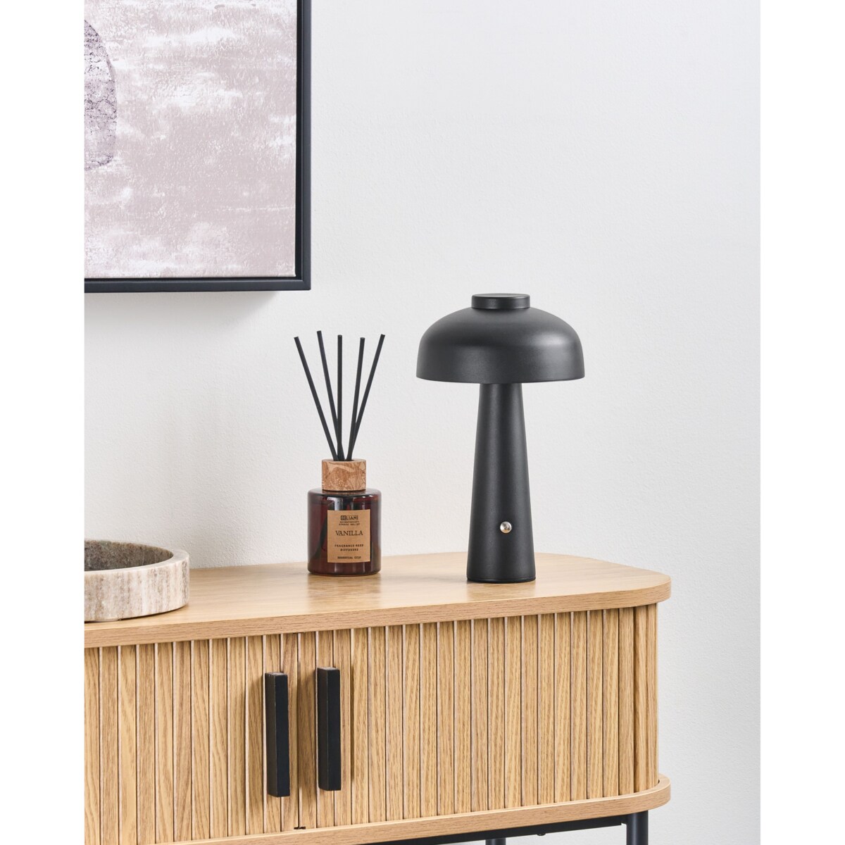 Bezprzewodowa lampa stołowa LED AGUSAN Ze ściemniaczem Metal Czarny