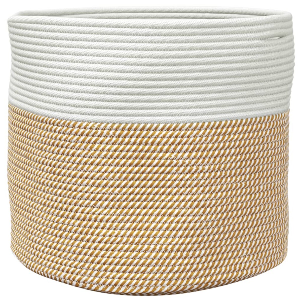 vidaXL Kosz do przechowywania, brązowo-biały, Ø40x35 cm, bawełna