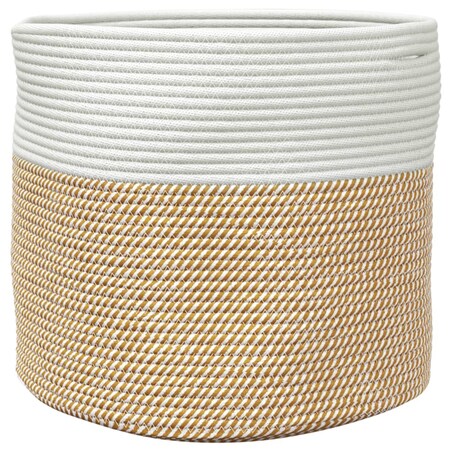 vidaXL Kosz do przechowywania, brązowo-biały, Ø40x35 cm, bawełna