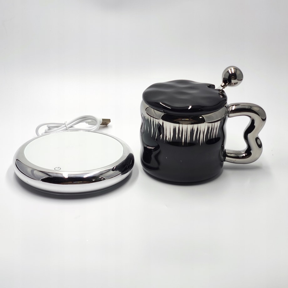 ELEGANCKI Kubek z podgrzewaczem + Łyżka + KABEL USB Kubek świąteczny GIFT