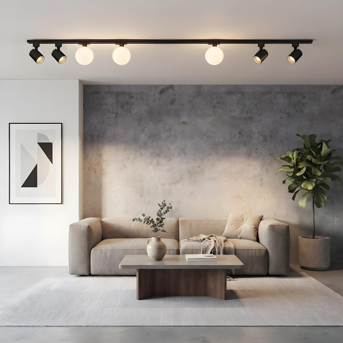 Zestaw oświetlenia szynowego Light Prestige Bola 3x Gwint(nie wiem jaki jest) + 4x reflektor GU10 150cm