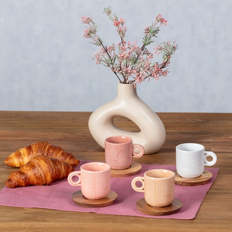 Zestaw filiżanek Sottile, 8,5/9 x 5,5/9 x 6,5/1 cm