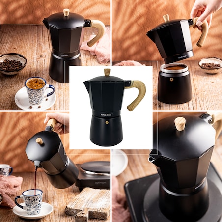 Kawiarka espresso Kafeterka ciśnieniowa indukcja KINGHOFF 450ml 9 filiżanek