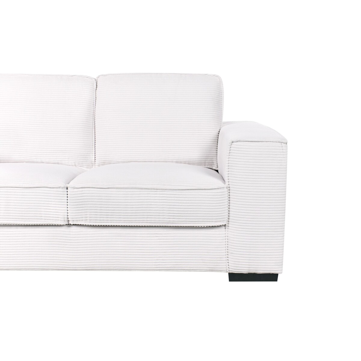 Sofa 2-osobowa sztruksowa biała VIKRAN