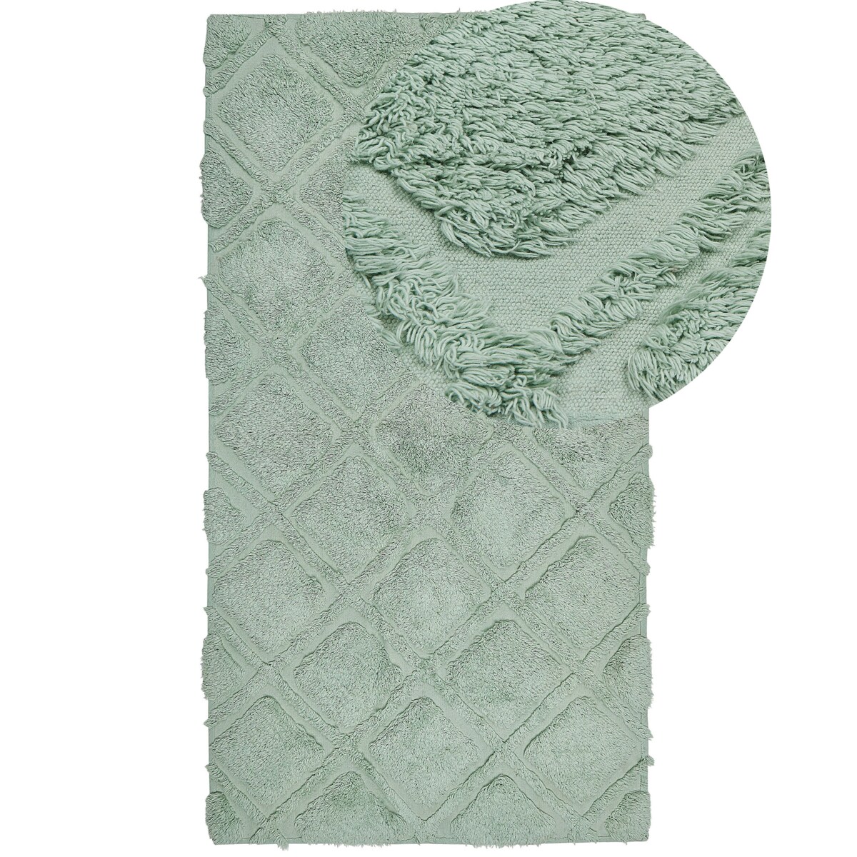 Dywan bawełniany 80 x 150 cm zielony HATAY
