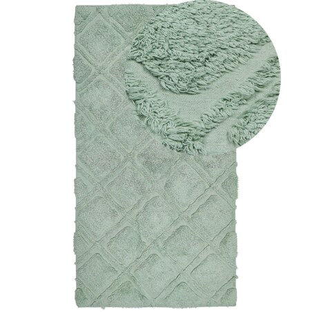 Dywan bawełniany 80 x 150 cm zielony HATAY
