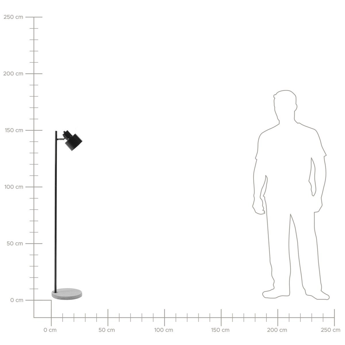 Lampa podłogowa CORBONES Regulowana Metal Czarny