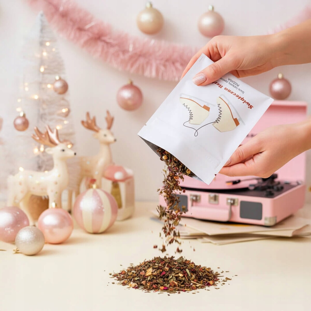 ŚWIĄTECZNA HERBATA BIAŁA "RÓŻANA" - PREZENT UPOMINEK NA MIKOŁAJA ŚWIĘTA GWIAZDKĘ BOŻE NARODZENIE POD CHOINKĘ DLA KOBIETY FACETA MAMY ŻONY KOLEŻANKI DZIEWCZYNY