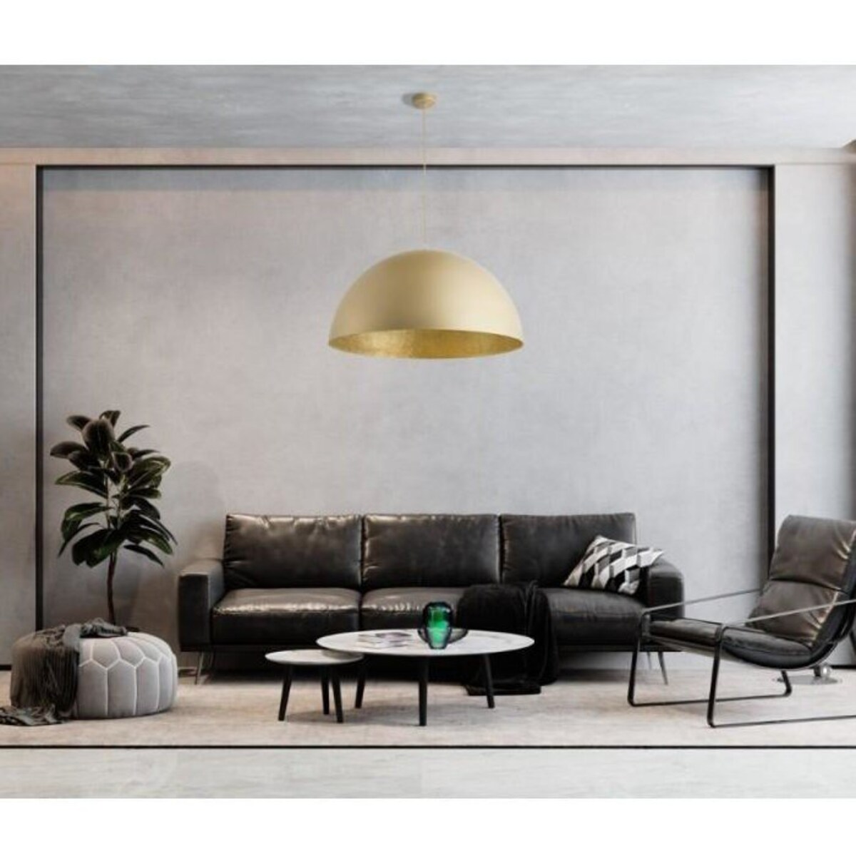 Metalowa kopuła wisząca SFERA złota lampa do salonu nad stół