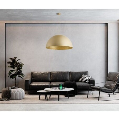 Metalowa kopuła wisząca SFERA złota lampa do salonu nad stół