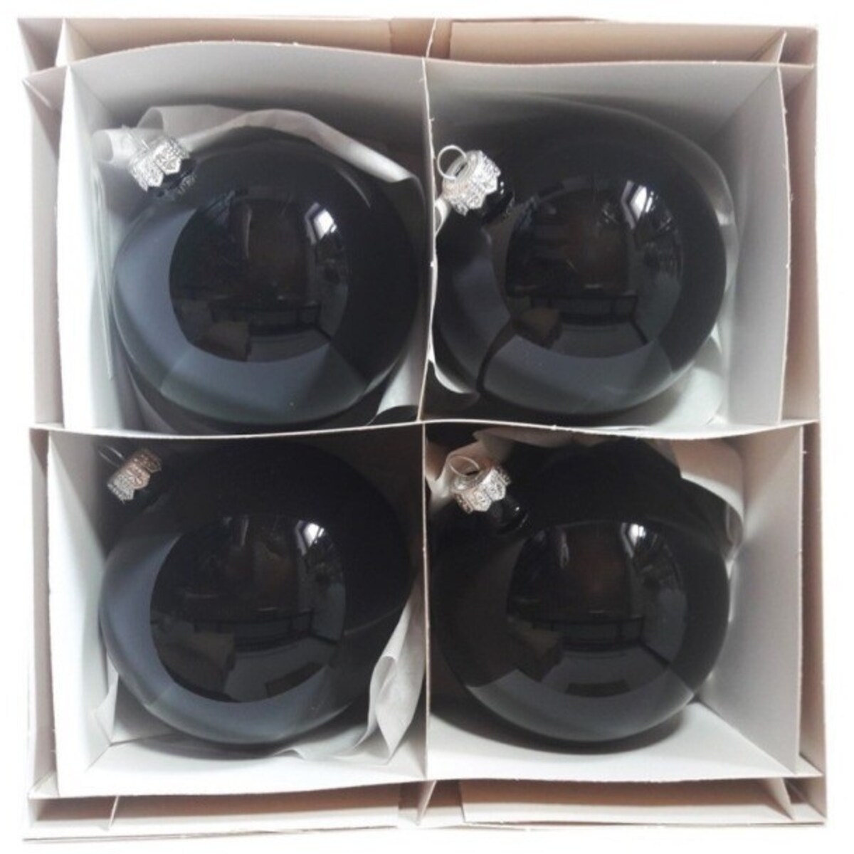 Bombka szklana 4 szt. OPALINA Ø 100 mm czarna