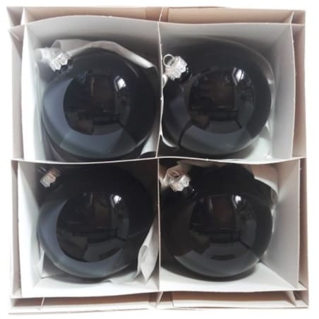 Bombka szklana 4 szt. OPALINA Ø 100 mm czarna