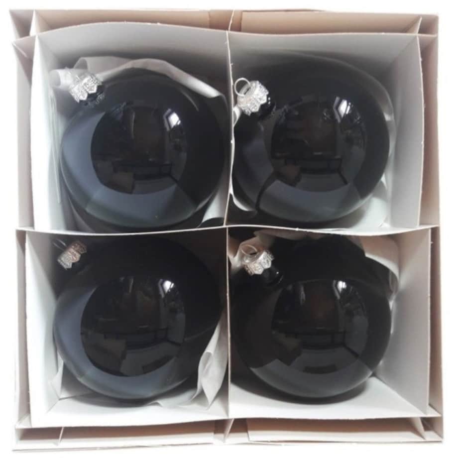 Bombka szklana 4 szt. OPALINA Ø 100 mm czarna