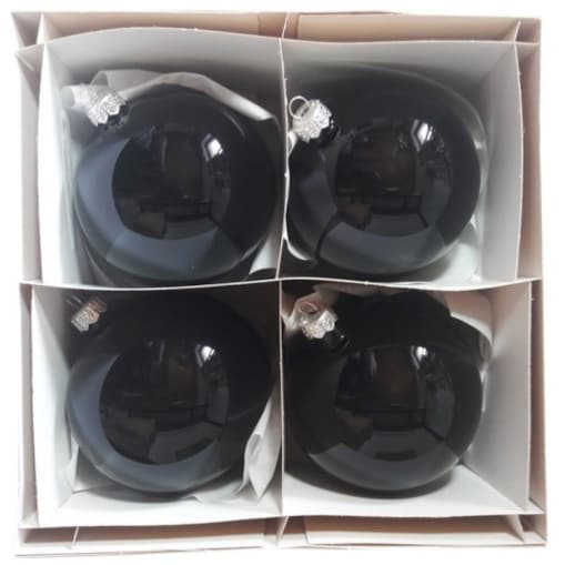 Bombka szklana 4 szt. OPALINA Ø 100 mm czarna