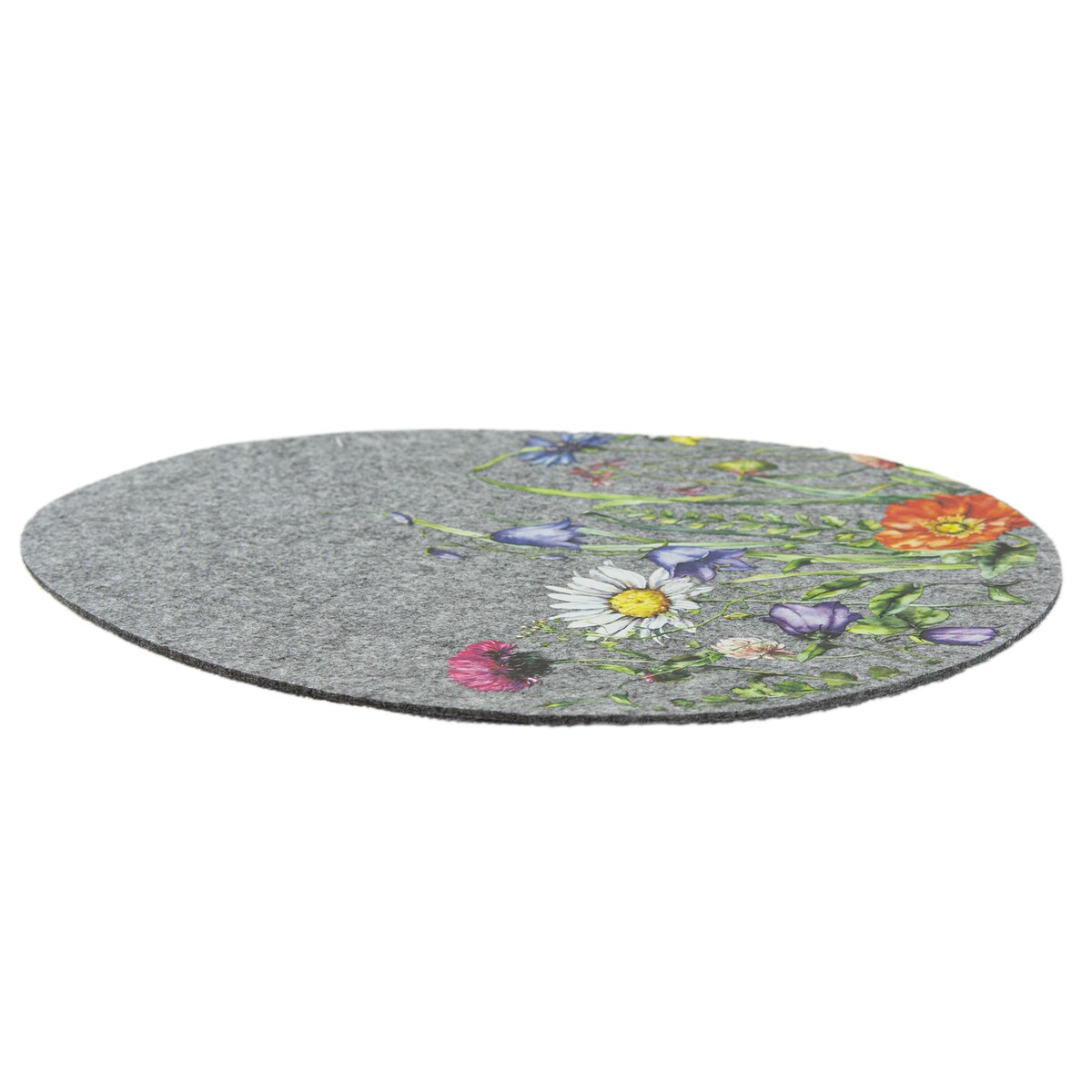 Podkładka Filcowa Wielkanocna Pisanka Na Stół Dekoracyjna Ozdobna Kwiaty Ciemnoszara 40X31,5 Cm