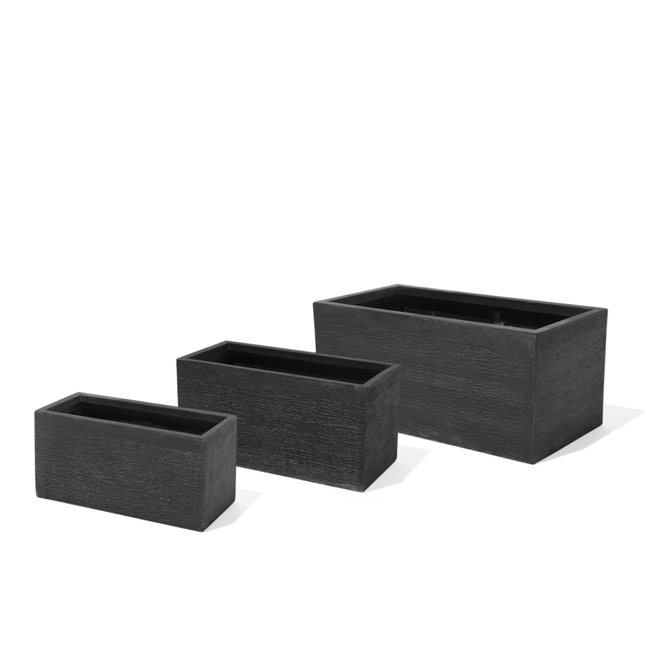 Doniczki zestaw 3 szt. czarne MYRA