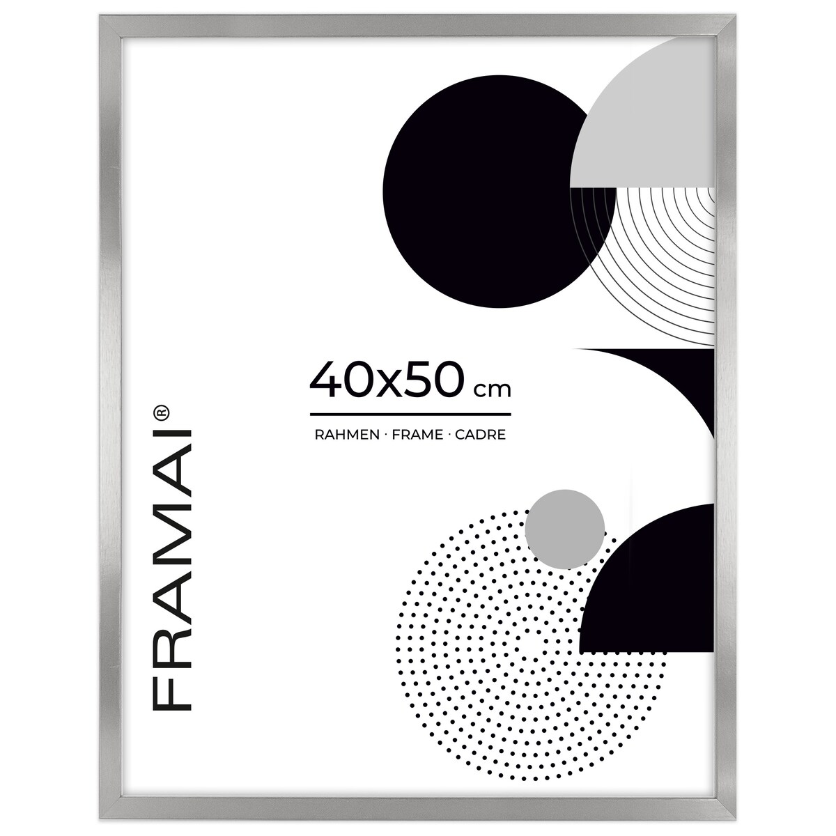 Srebrna ramka na zdjęcia 40x50 cm rama MDF ramki do zdjęć 50x40 cm srebrny FRAMAI®