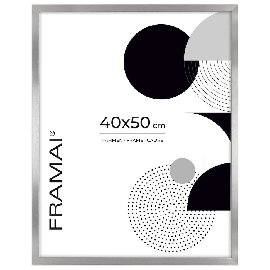 Srebrna ramka na zdjęcia 40x50 cm rama MDF ramki do zdjęć 50x40 cm srebrny FRAMAI®