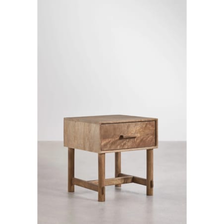 Stolik nocny 45x45 cm z drewna mango Aloma
