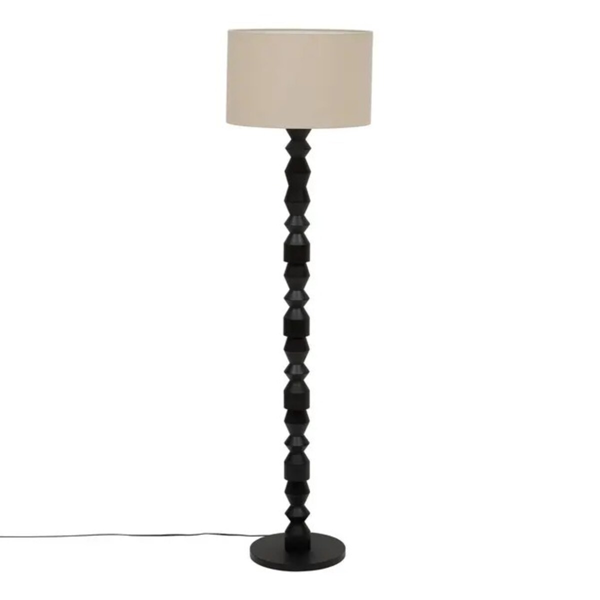 Lampa podłogowa, toczona, czarna podstawa, Yulia, 150 cm
