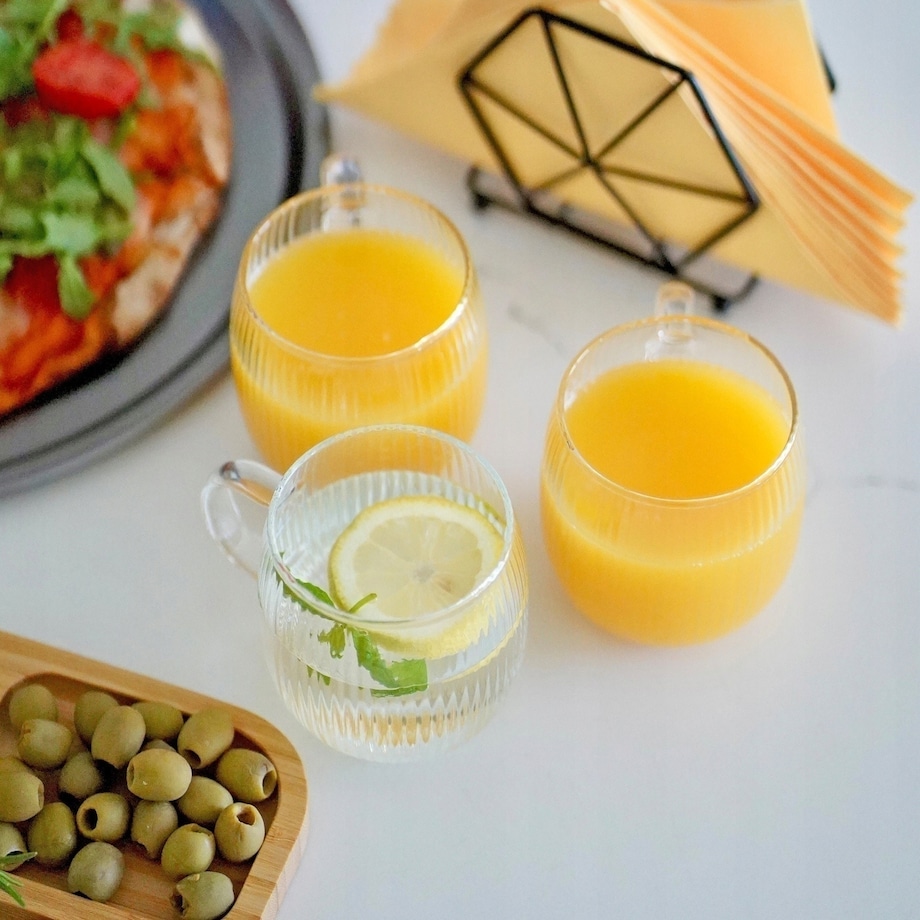 2x SZKLANKA DO KAWY HERBATY 380 ml z uchem na napoje soki wodę cappuccino