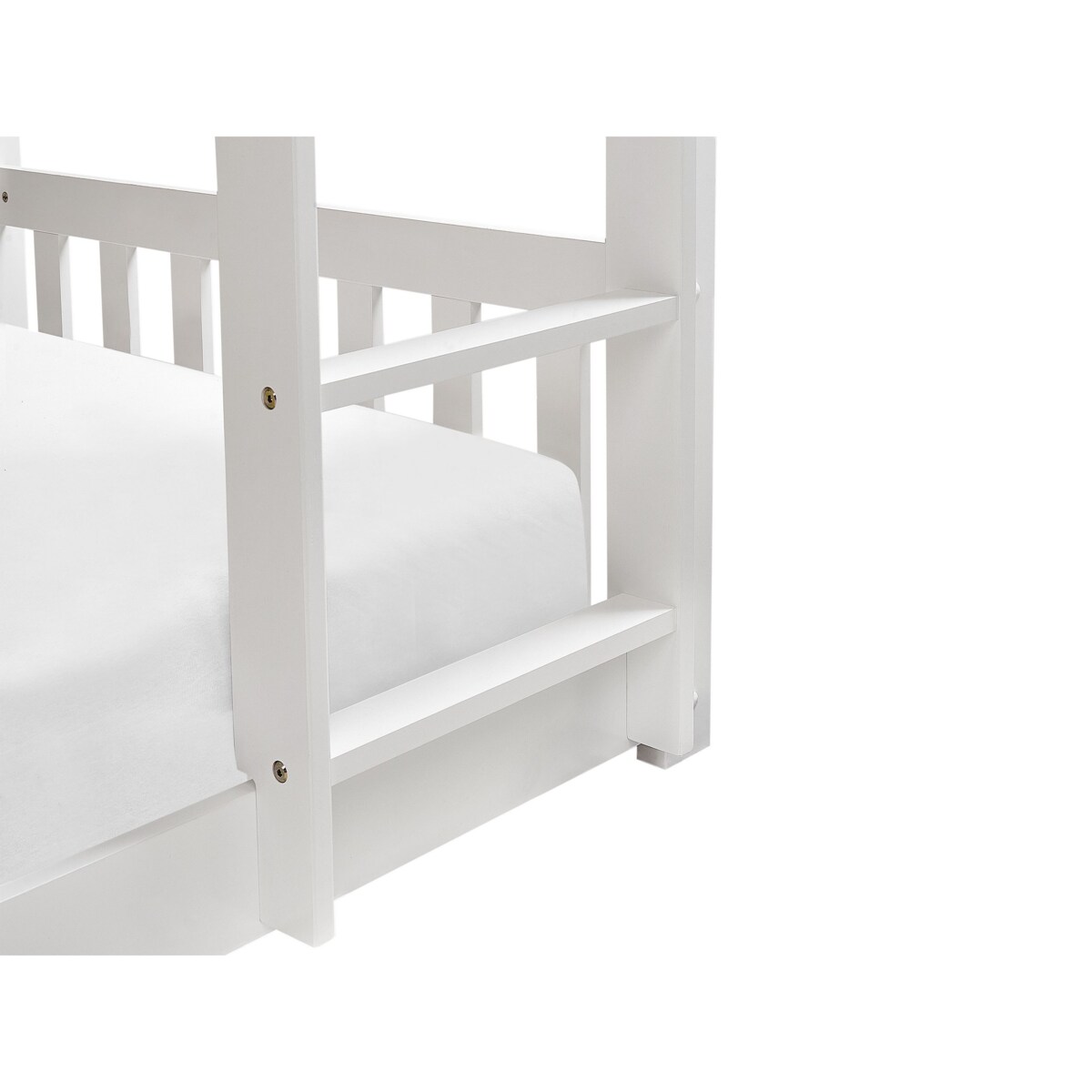 Łóżko piętrowe drewniane 90 x 200 cm białe LAZER