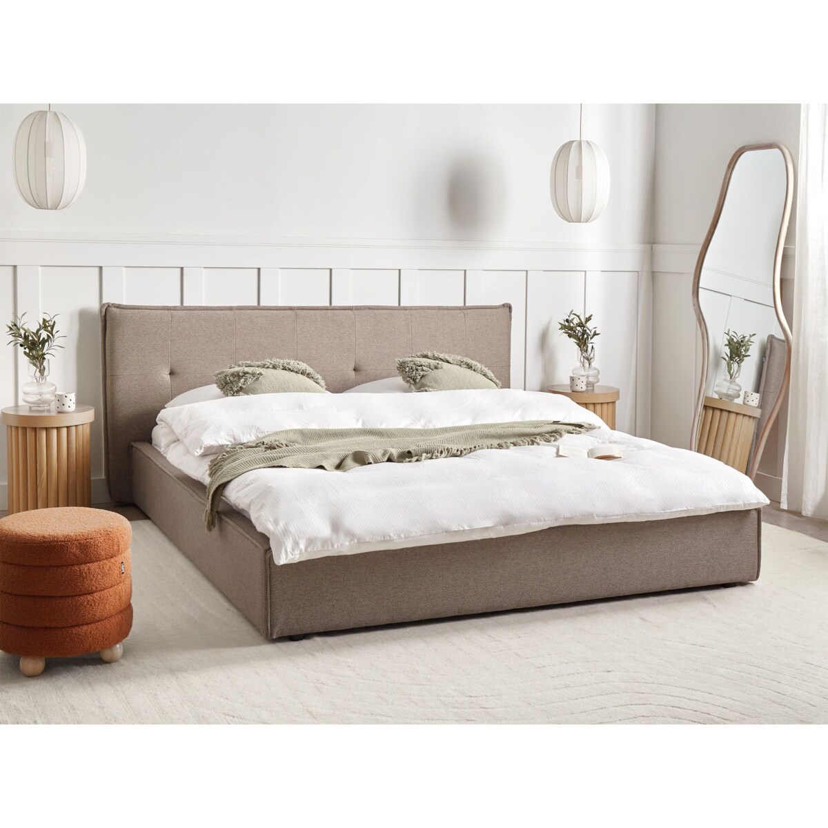 Łóżko LESTRE 180 x 200 cm Beżowoszary