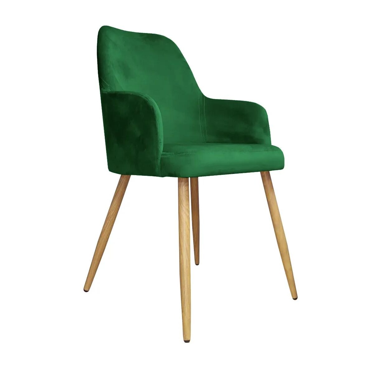 Krzesło WEZERA VELVET zielone/dąb
