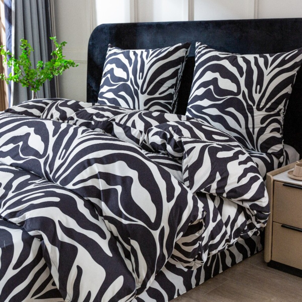 Pościel 160X200 + 2 Poszewki 70X80 Komplet Pościeli Zebra