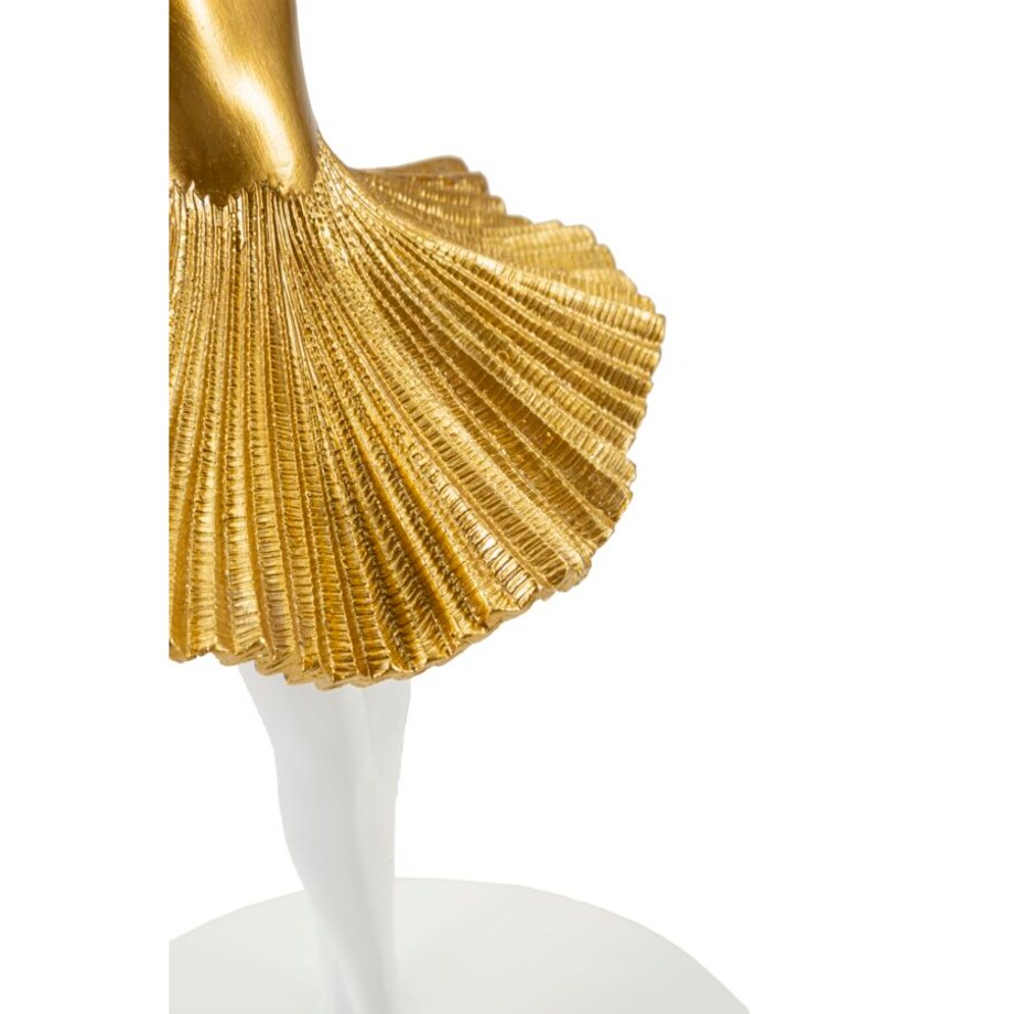 Lampa stołowa Dancer, kolor złoty i biały, żywica syntetyczna i żelazo, 28 x 28 x 64 cm, 1 x E27, max. 40 W, do salonu i sypialni, Mauro Ferretti
