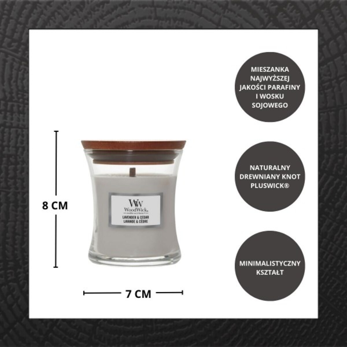 WoodWick świeca mała LAVENDER & CEDAR
