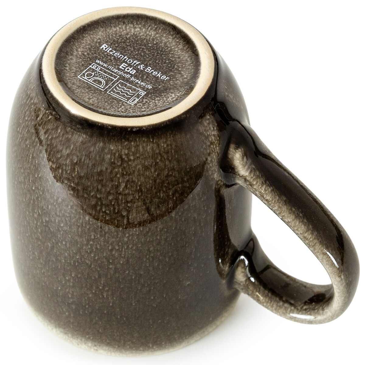 EDA Zestaw śniadaniowy 6 os. (12 el.), brązowy/szary/beżowy