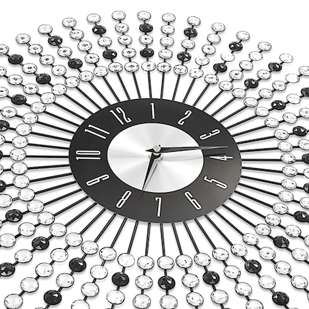 vidaXL Zegar ścienny, metal, 43 cm, czarny