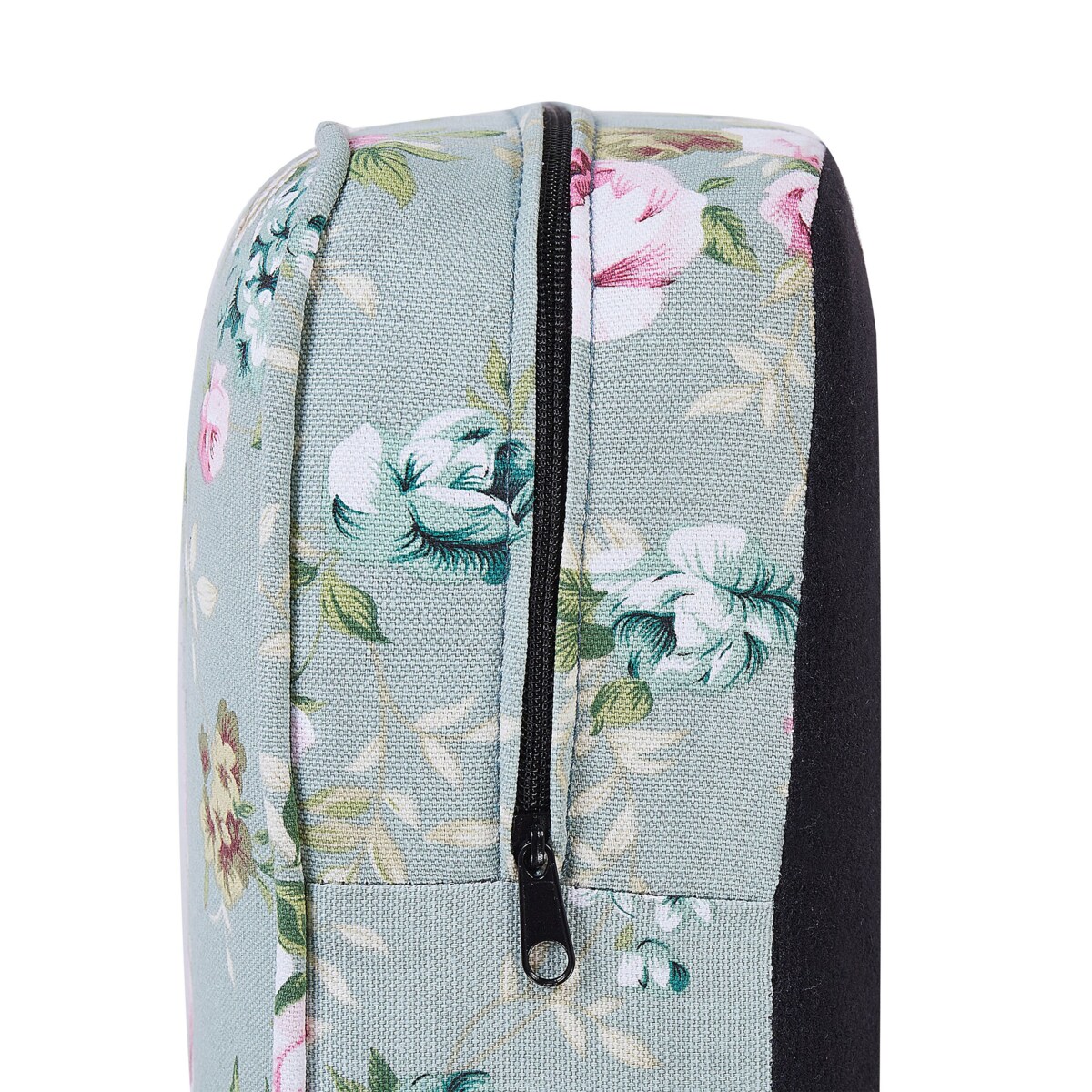 Fotel uszak z podnóżkiem w kwiaty zielony HAMAR