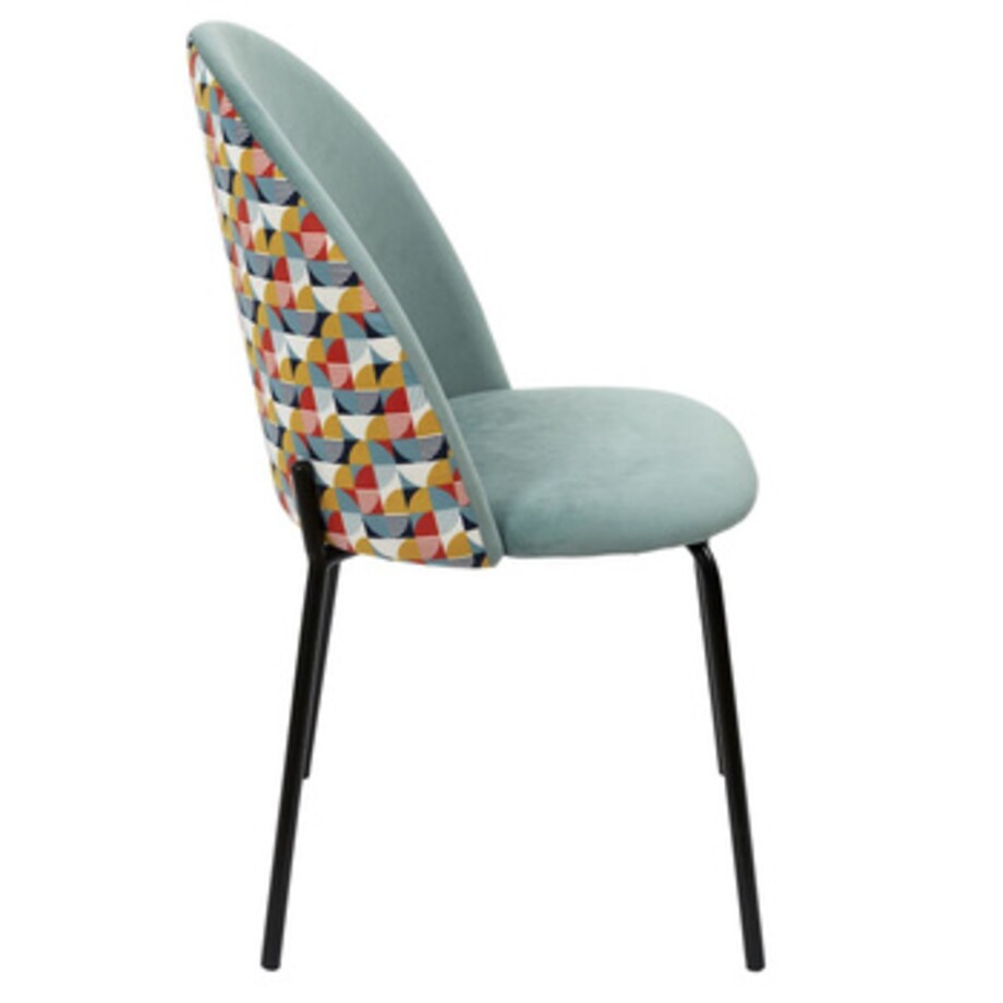 Krzesło Irbil morskie tapicerowane