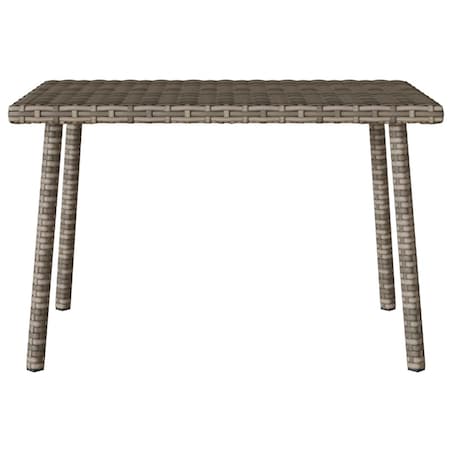 vidaXL Stolik kawowy ogrodowy prostokątny szary 60x40x37 cm polirattan