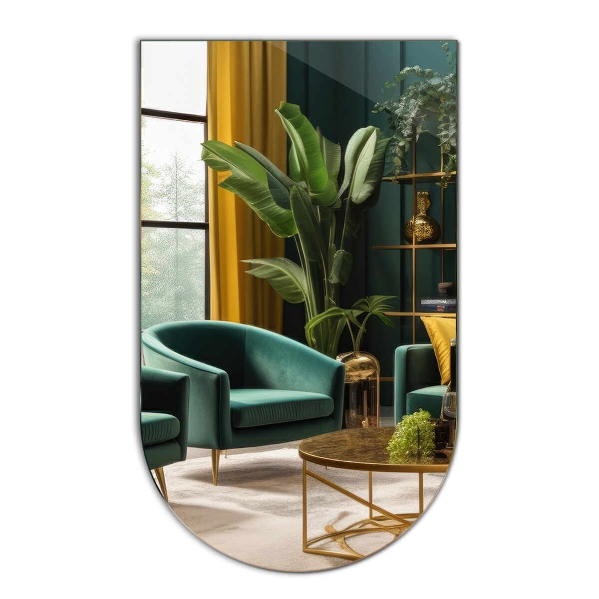 Lustro ścięty owal 45x80 cm