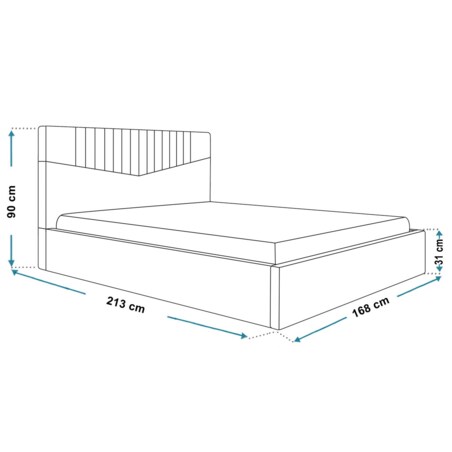 Łóżko tapicerowane 160x200 OLDO 7 z pojemnikiem - granatowe